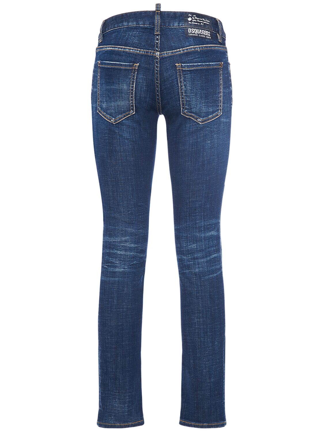 Shop Dsquared2 Jennifer Low Rise Denim Skinny Jeans In Blue