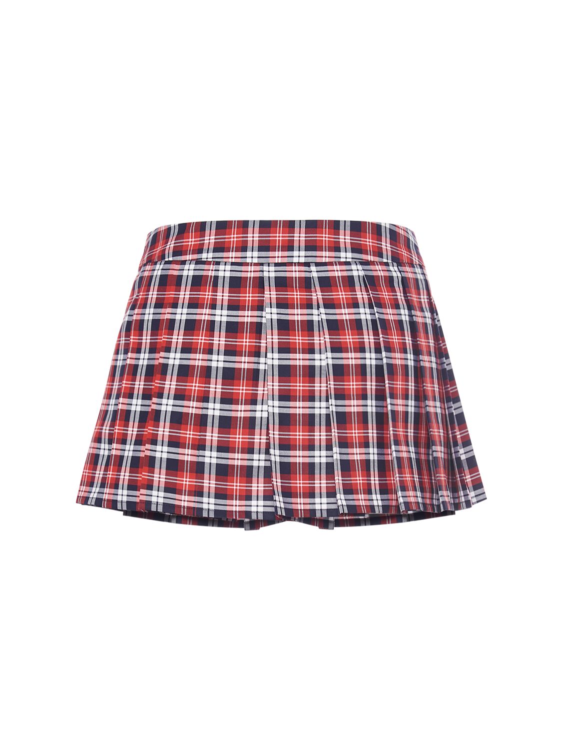 Shop Dsquared2 Plaid Cotton Mini Skirt W/ Zips In Multicolor