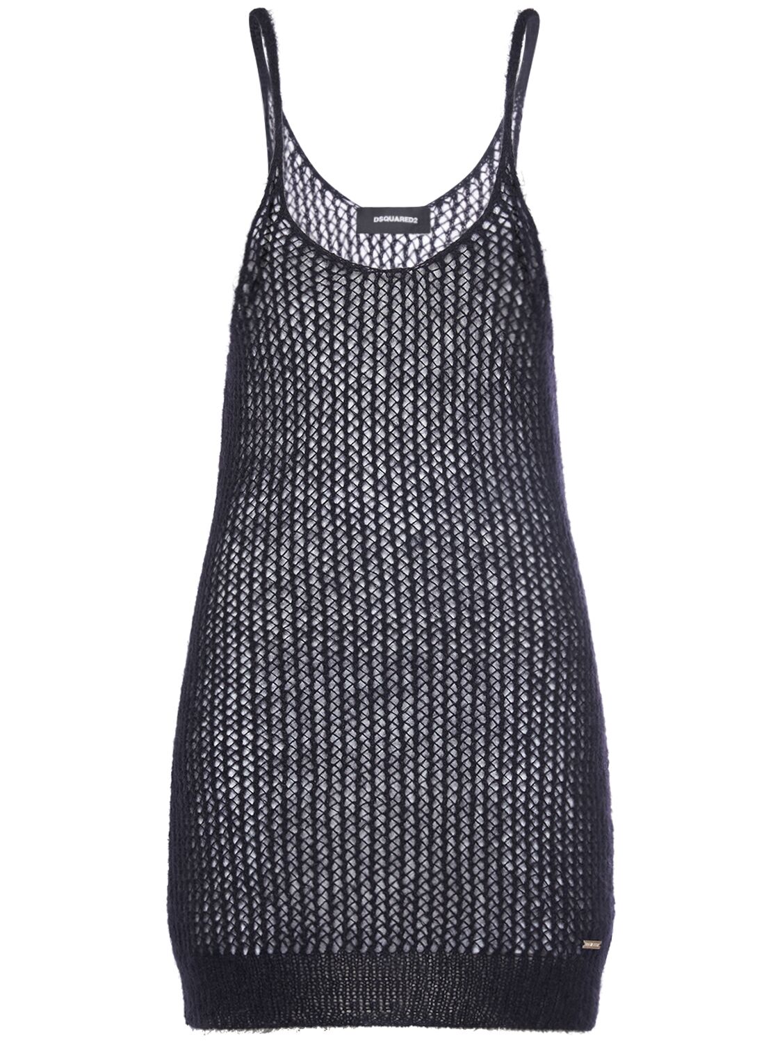 Dsquared2 Layered Knit & Jersey Tank Dresses In Black,white