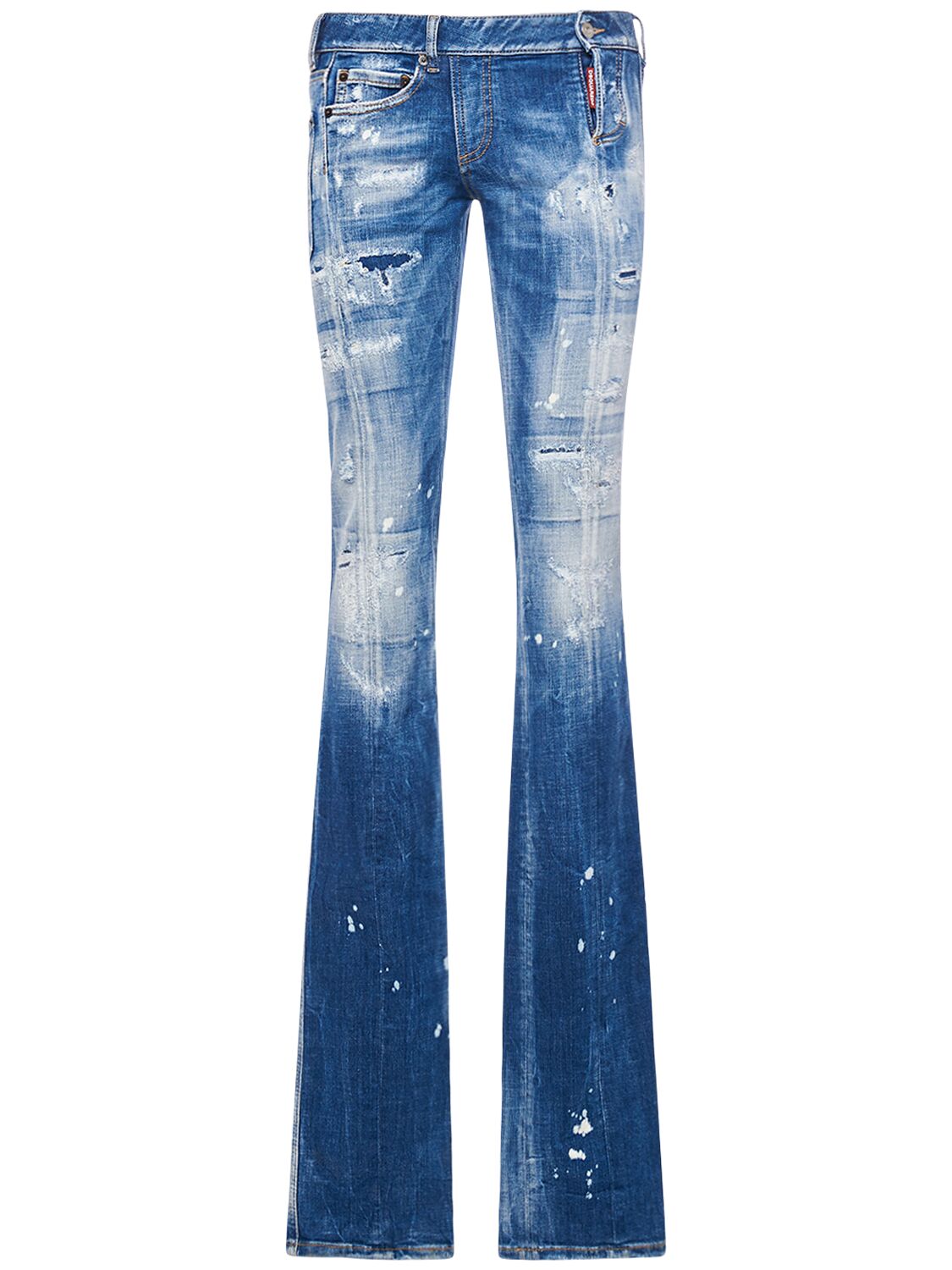 Image of Distressed Denim Flared Jeans