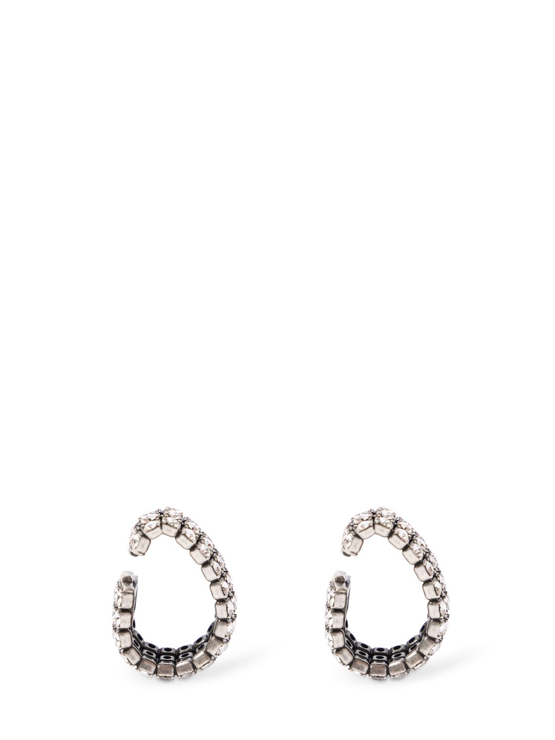 Shop Balenciaga Glam Brass Ear Cuffs In Silver