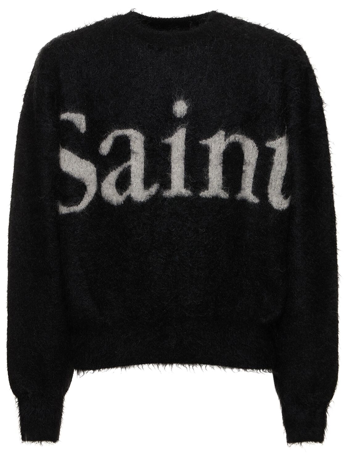 Saint Michael Saint Mohair Blend Crewneck Sweater In Black