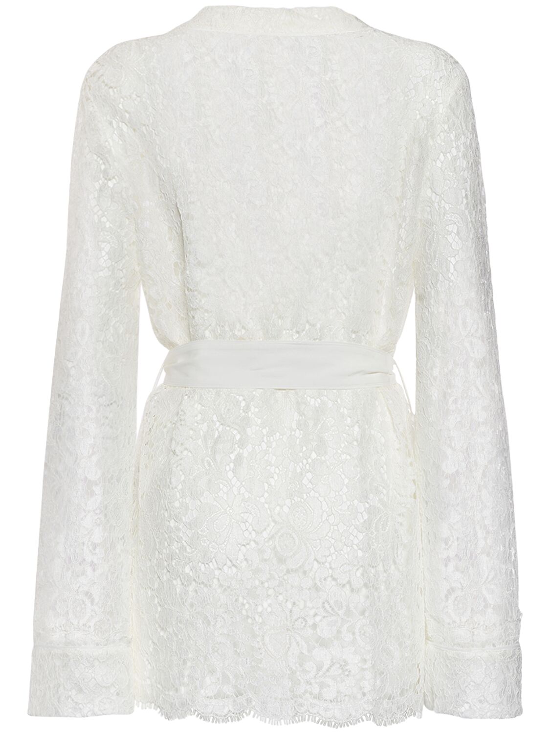 Shop Dolce & Gabbana Single Breasted Lace Jacket In White