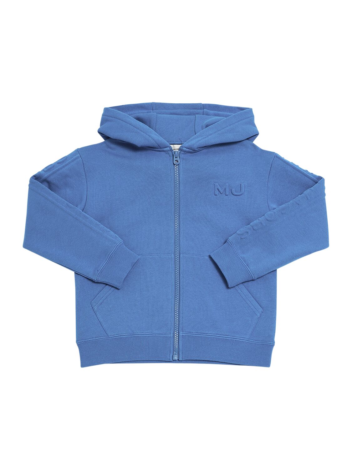 Marc Jacobs Kids' French Terry Cotton Hoodie In Blue