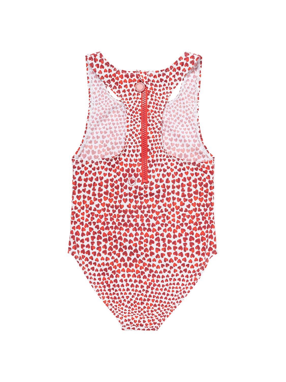 Shop Stella Mccartney All Over Printed Lycra Aop Swimsuit In Elfenbein,rot