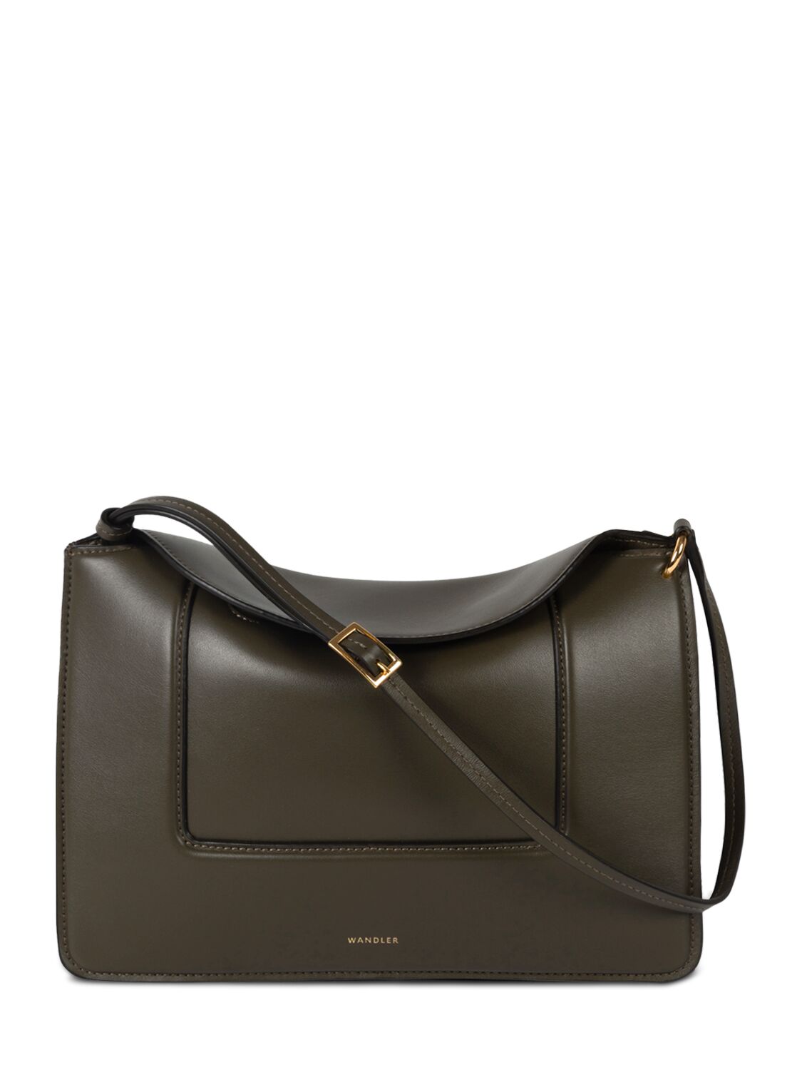 Shop Wandler Penelope Leather Shoulder Bag In Broom