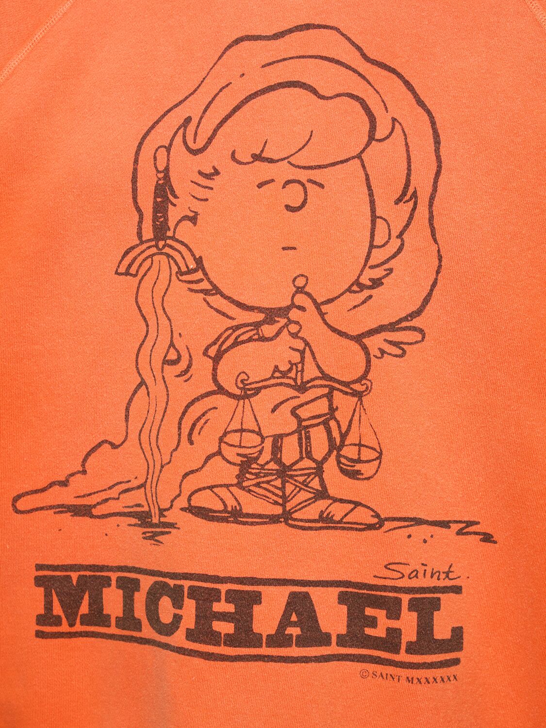 Shop Saint Michael Saint Crewneck Sweatshirt In Orange