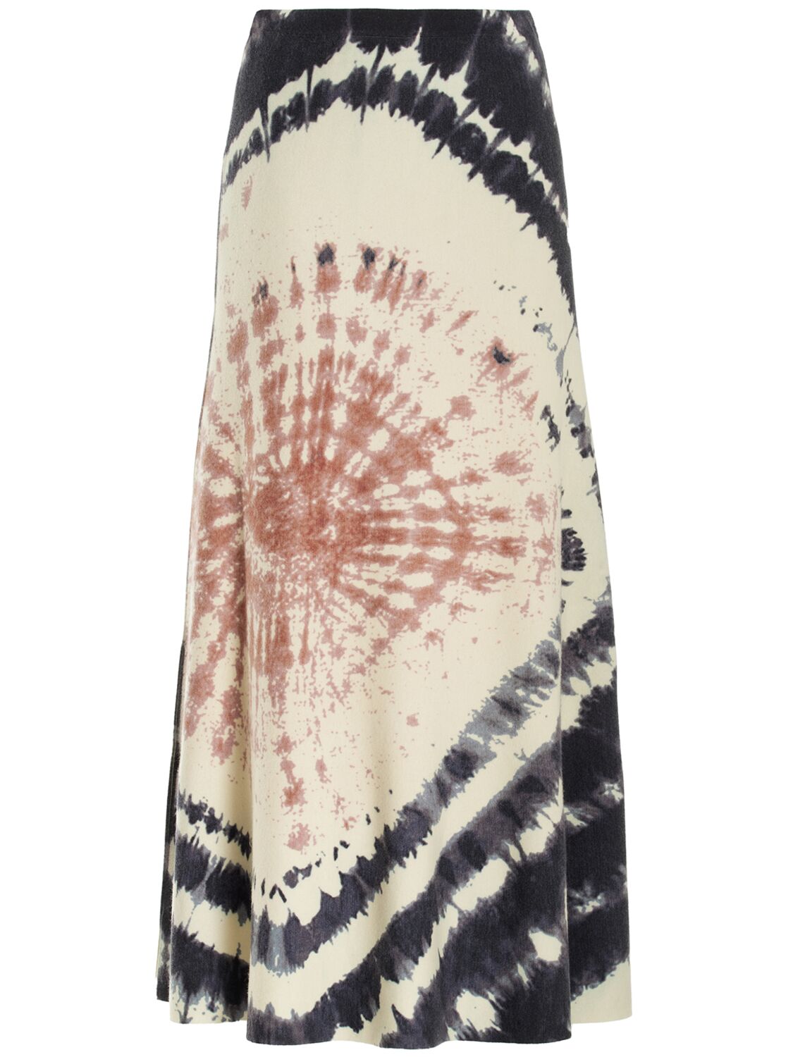 Image of Olive Tie Dye Knit Long Skirt