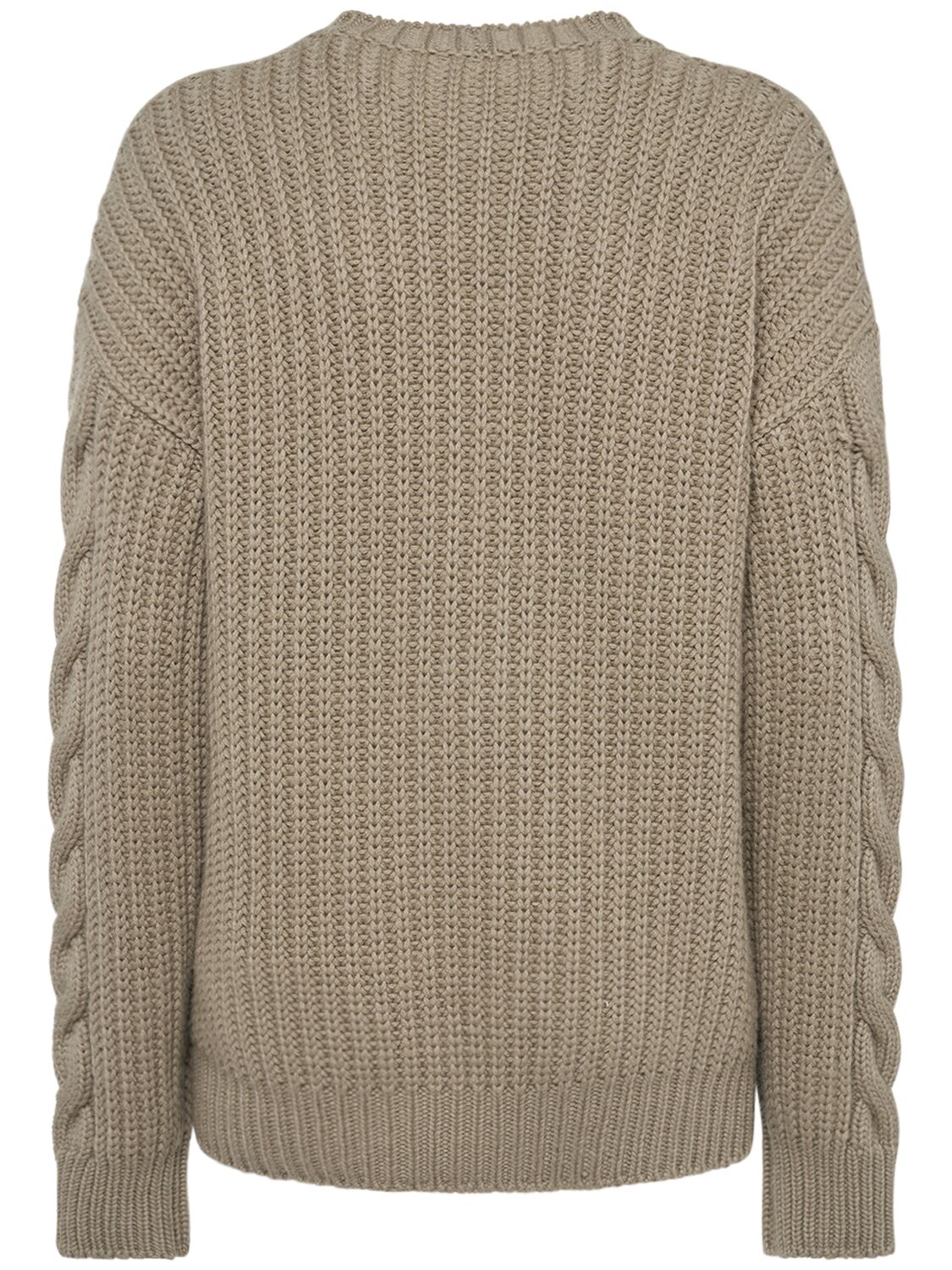 Shop Max Mara Acciaio1234 Cotton Rib Knit Sweater In Khaki