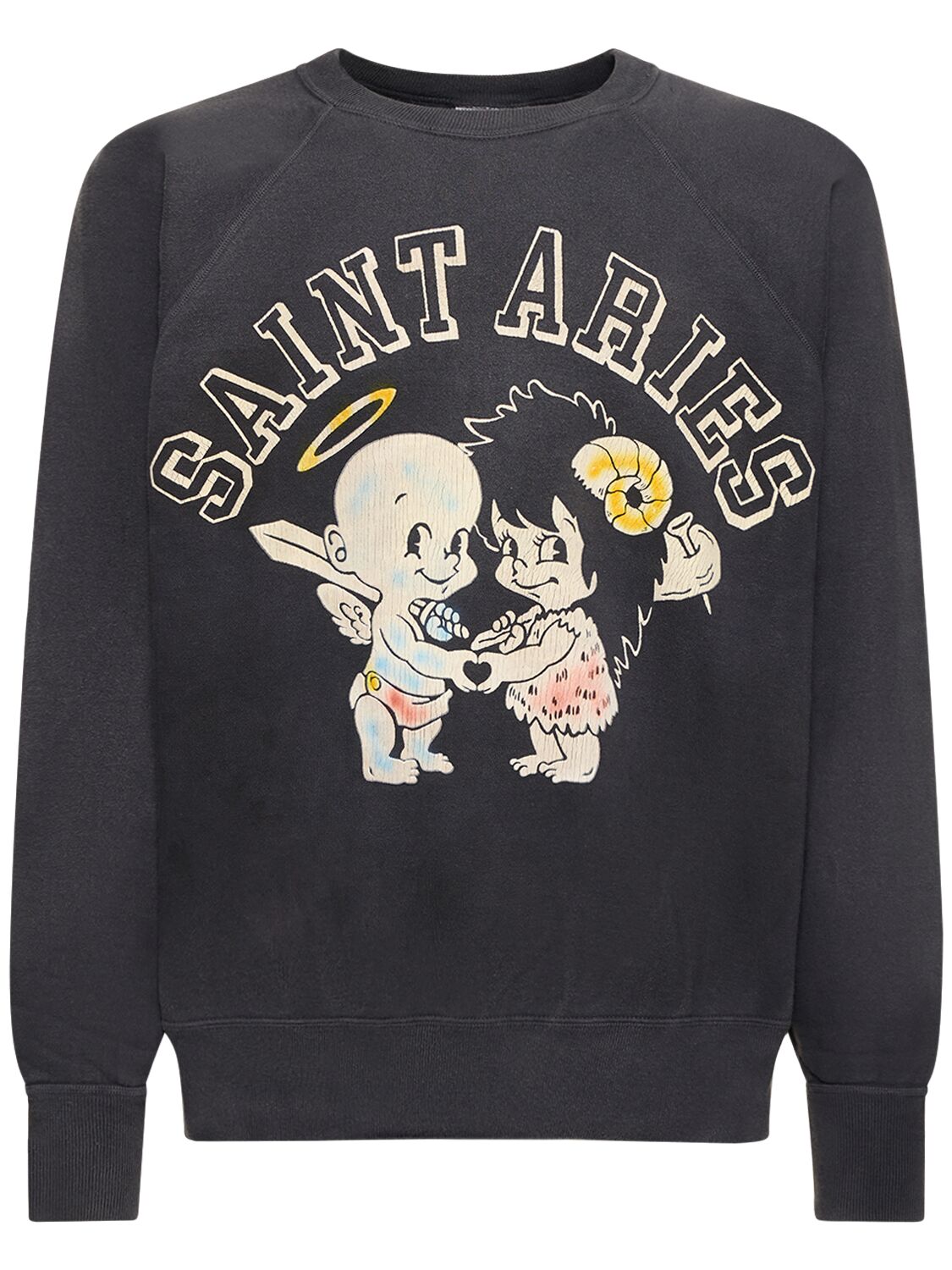 Shop Saint Michael Saint Aries Crewneck Sweatshirt In Black