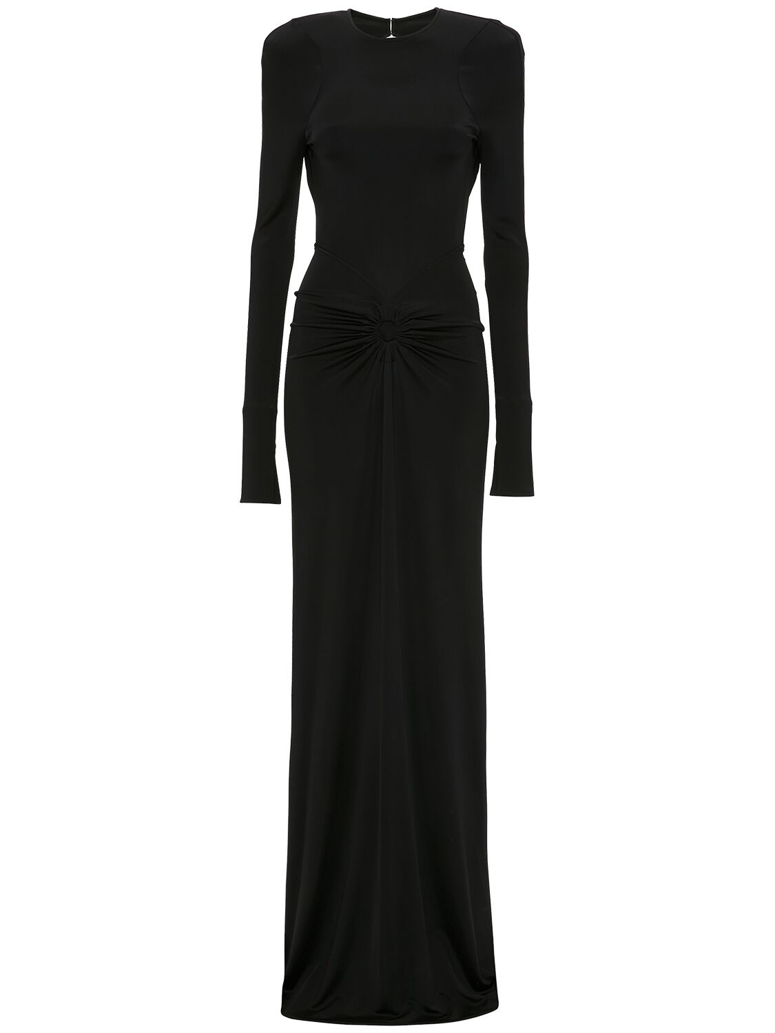 Image of Circle Detail Open Back Viscose Gown