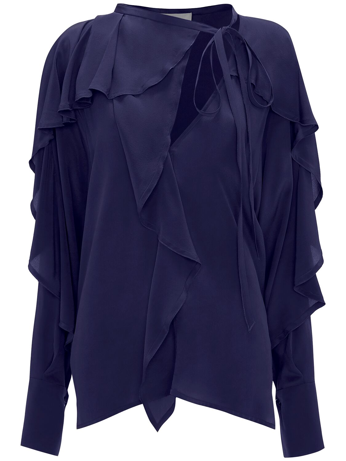 Shop Victoria Beckham Romantic Silk Shirt In Lila