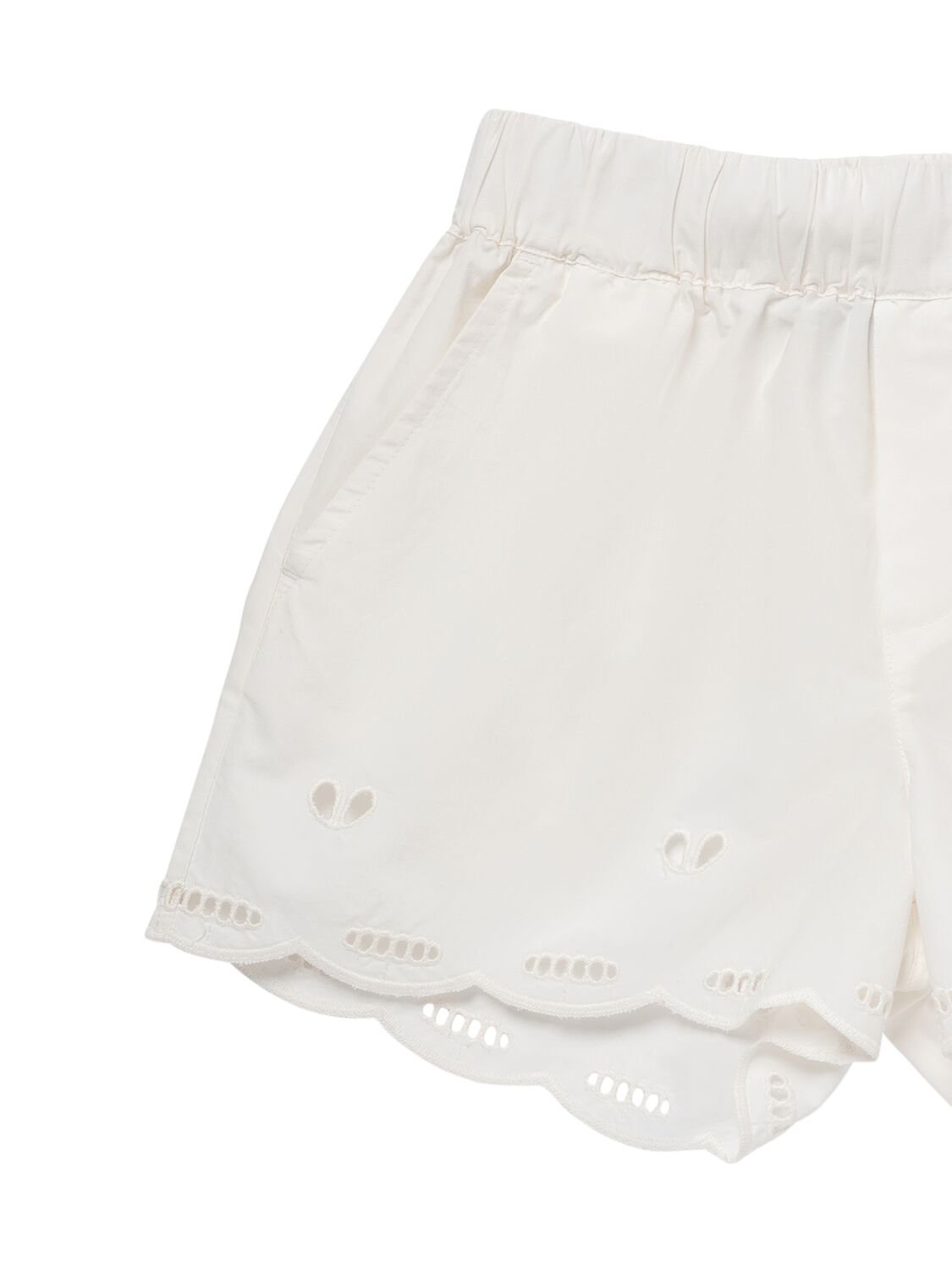 Shop Stella Mccartney Cotton Poplin Shorts In Elfenbein