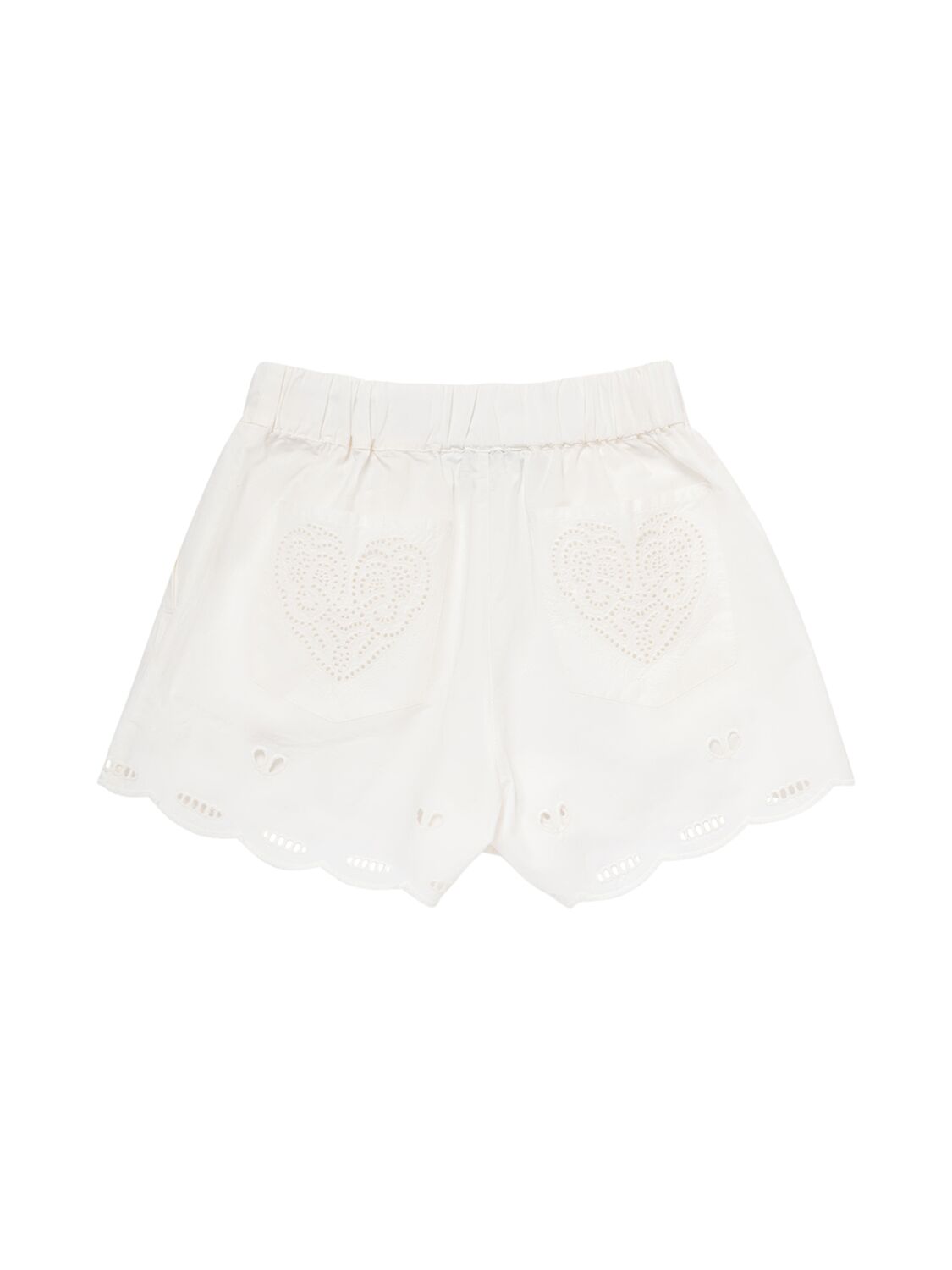 Shop Stella Mccartney Cotton Poplin Shorts In Elfenbein