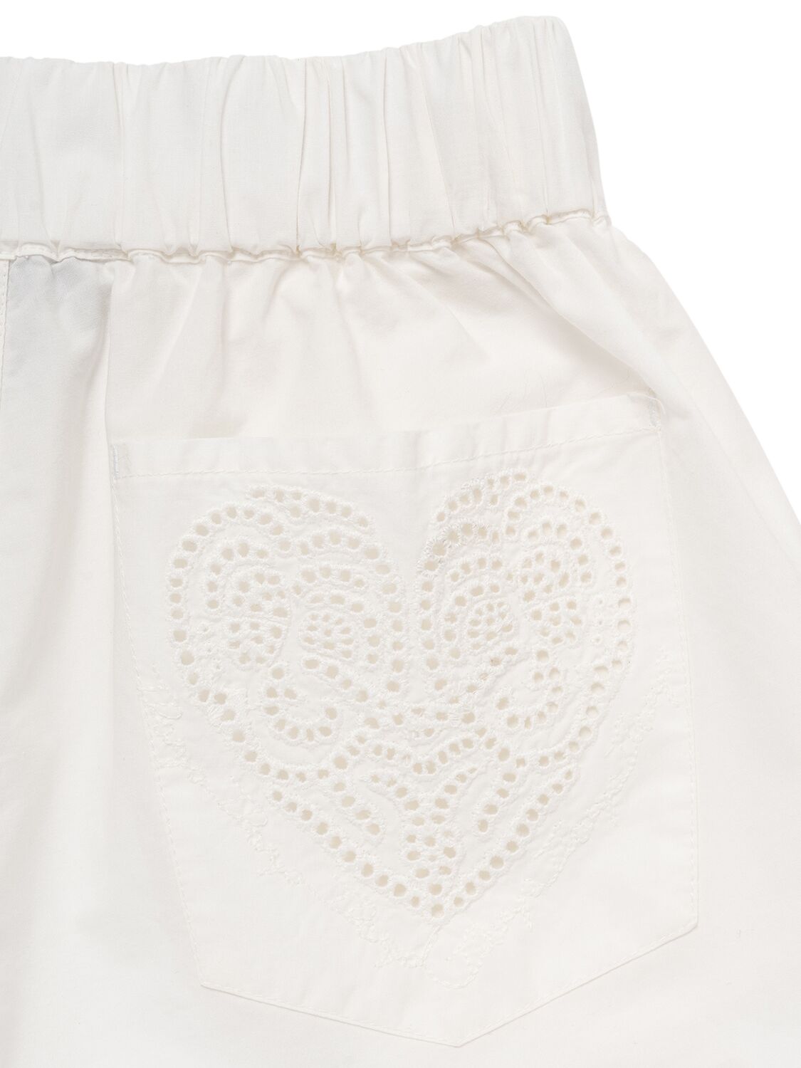 Shop Stella Mccartney Cotton Poplin Shorts In Elfenbein