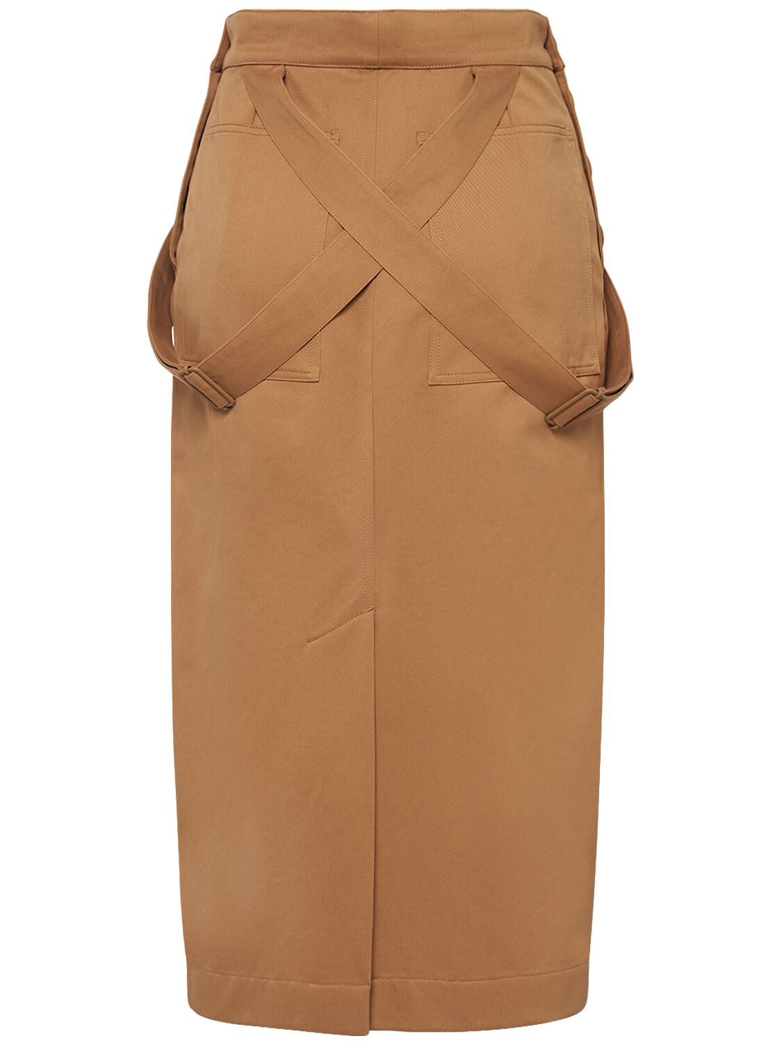 Shop Max Mara Cresta Cotton Gabardine Pencil Skirt In Dark Beige