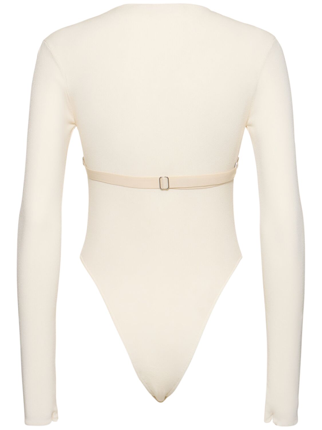 Shop Dion Lee Double Underwire Knit Bodysuit In Ivory