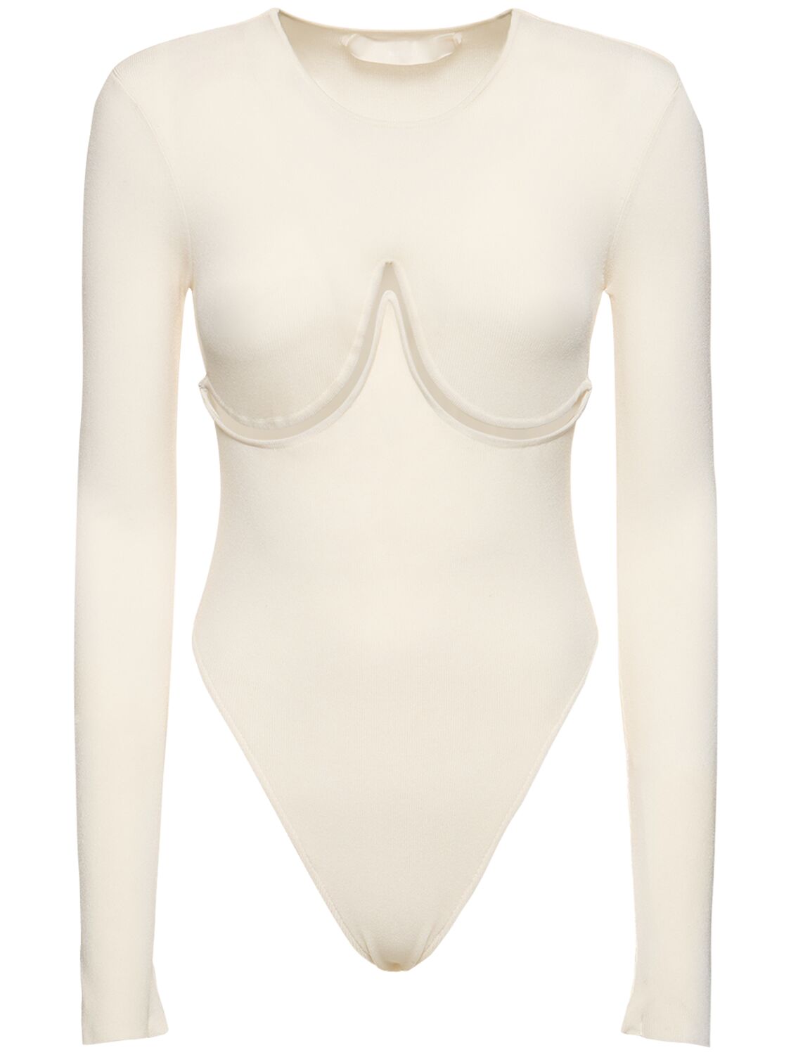 Shop Dion Lee Double Underwire Knit Bodysuit In Ivory