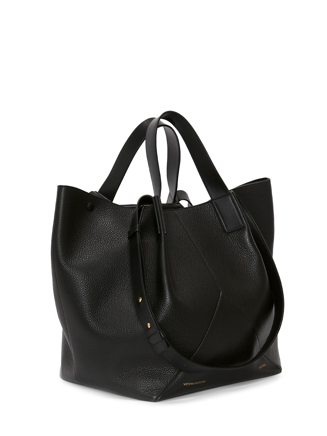 Shop Victoria Beckham Medium Jumbo Leather Tote Bag In Black