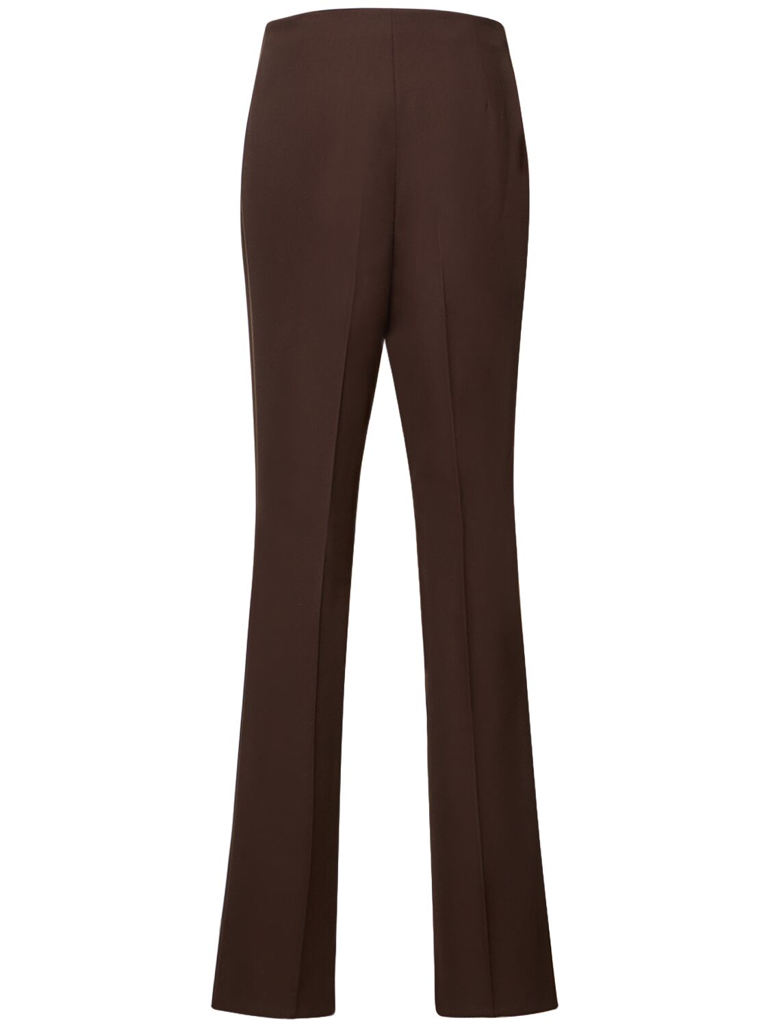 Shop Ferragamo Tailored Wool Straight Pants In Dark Brown