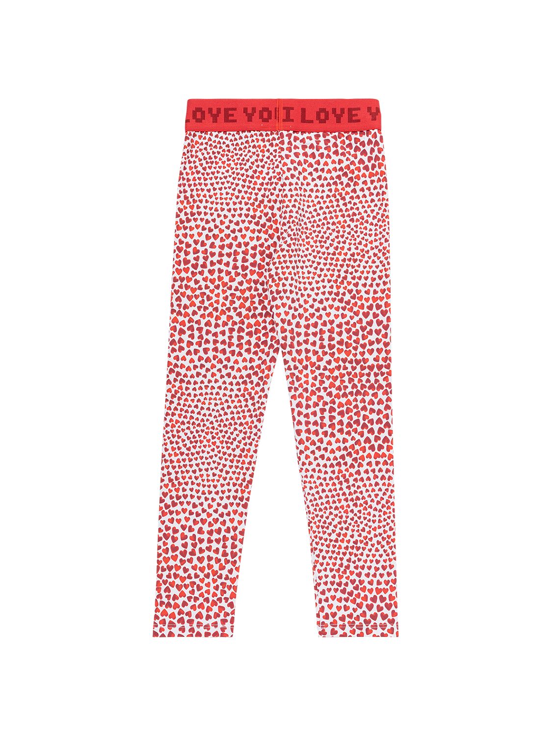 Shop Stella Mccartney All Over Printed Lycra Aop Leggings In White,red