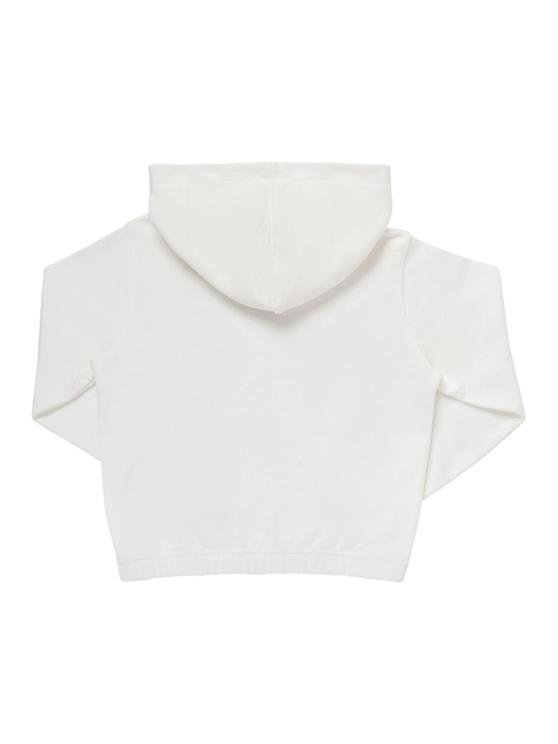 Shop Stella Mccartney Hooded Cotton Sweatshirt In Elfenbein