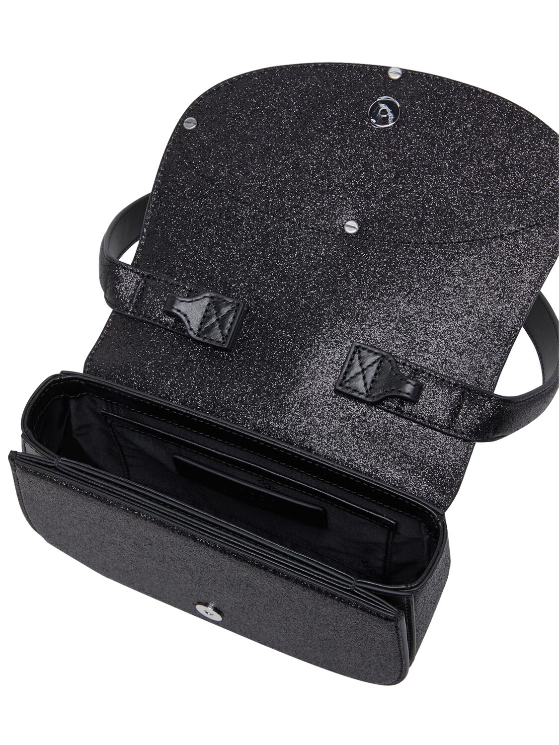 Shop Diesel 1dr Glittered Shoulder Bag In Black Glitter