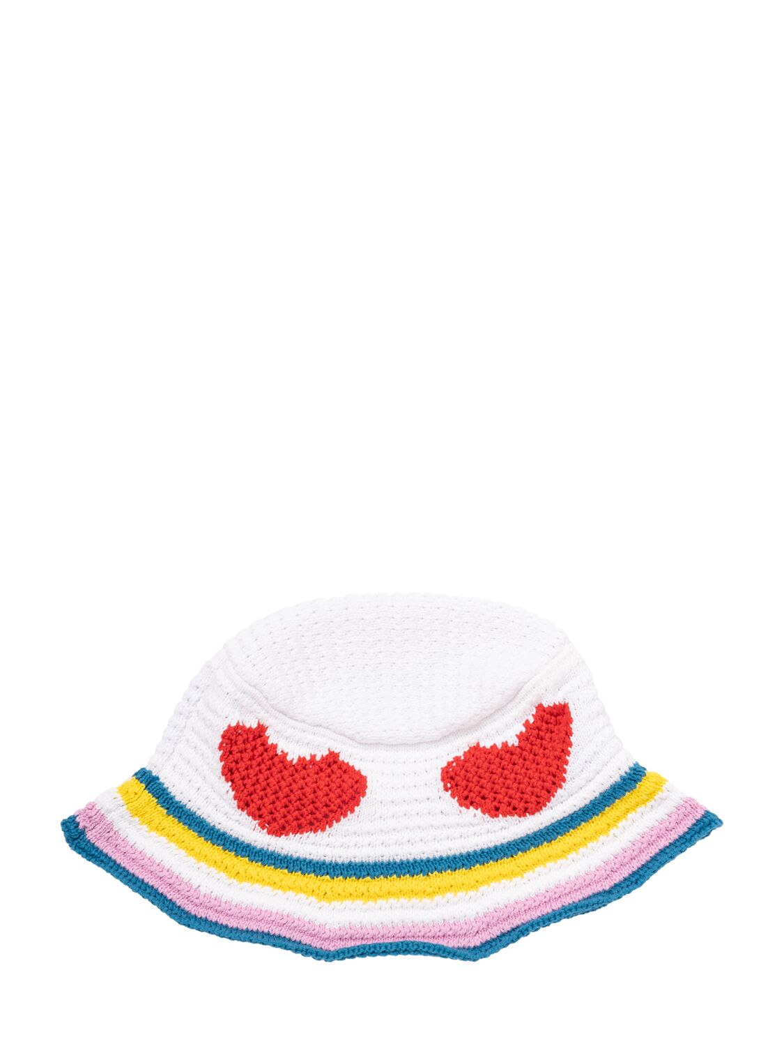 Shop Stella Mccartney Cotton Knit Bucket Hat In Elfenbein