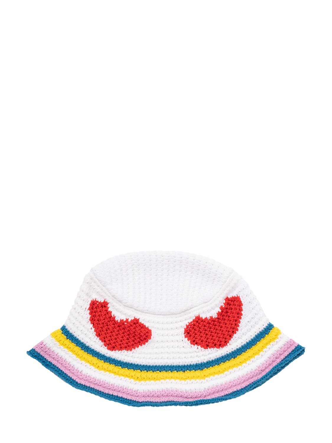 Stella Mccartney Babies' 棉质针织渔夫帽 In Elfenbein