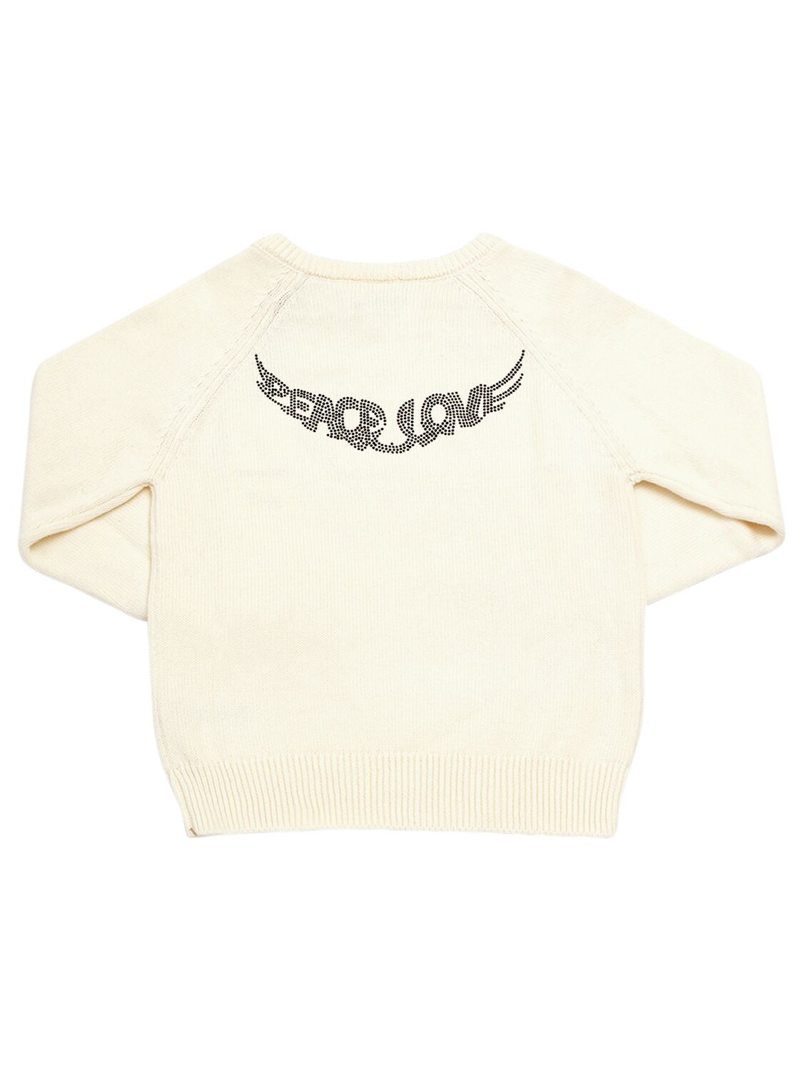 Shop Zadig & Voltaire Embellished Cotton Knit Sweater In Off-white