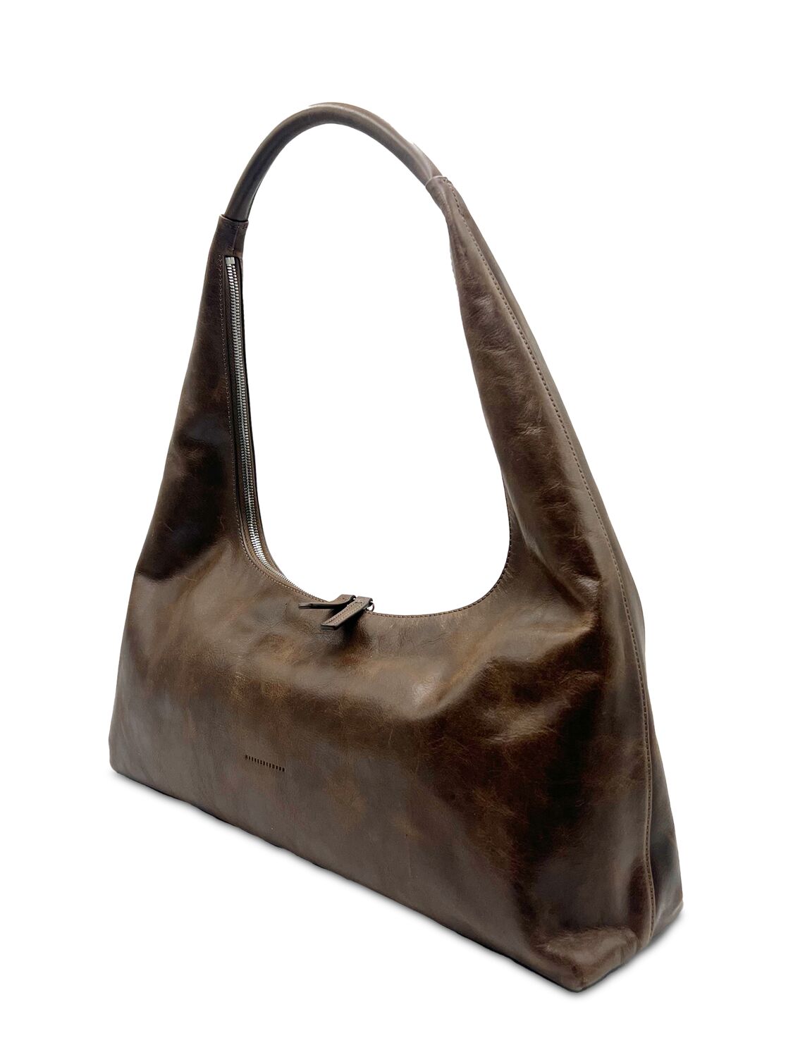 Shop Marge Sherwood Large Hobo Leather Shoulder Bag In Washed Brown