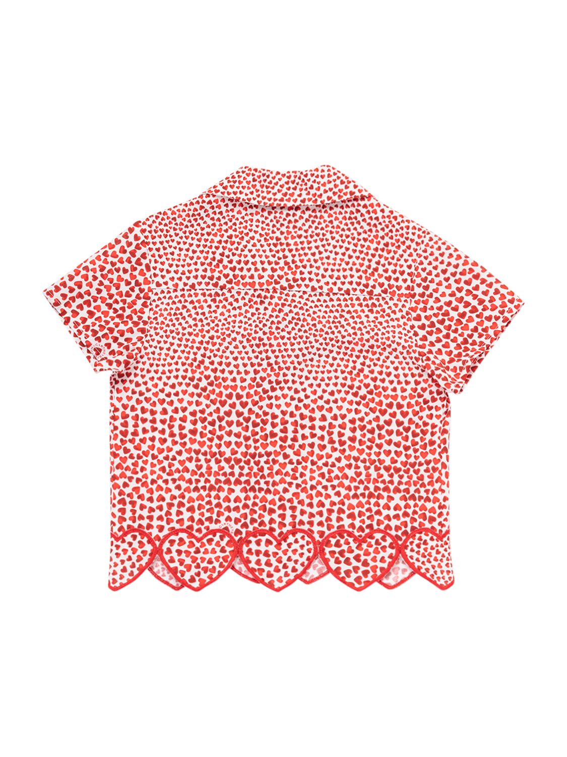 Stella Mccartney Cotton Voile Aop Shirt In Elfenbein,rot