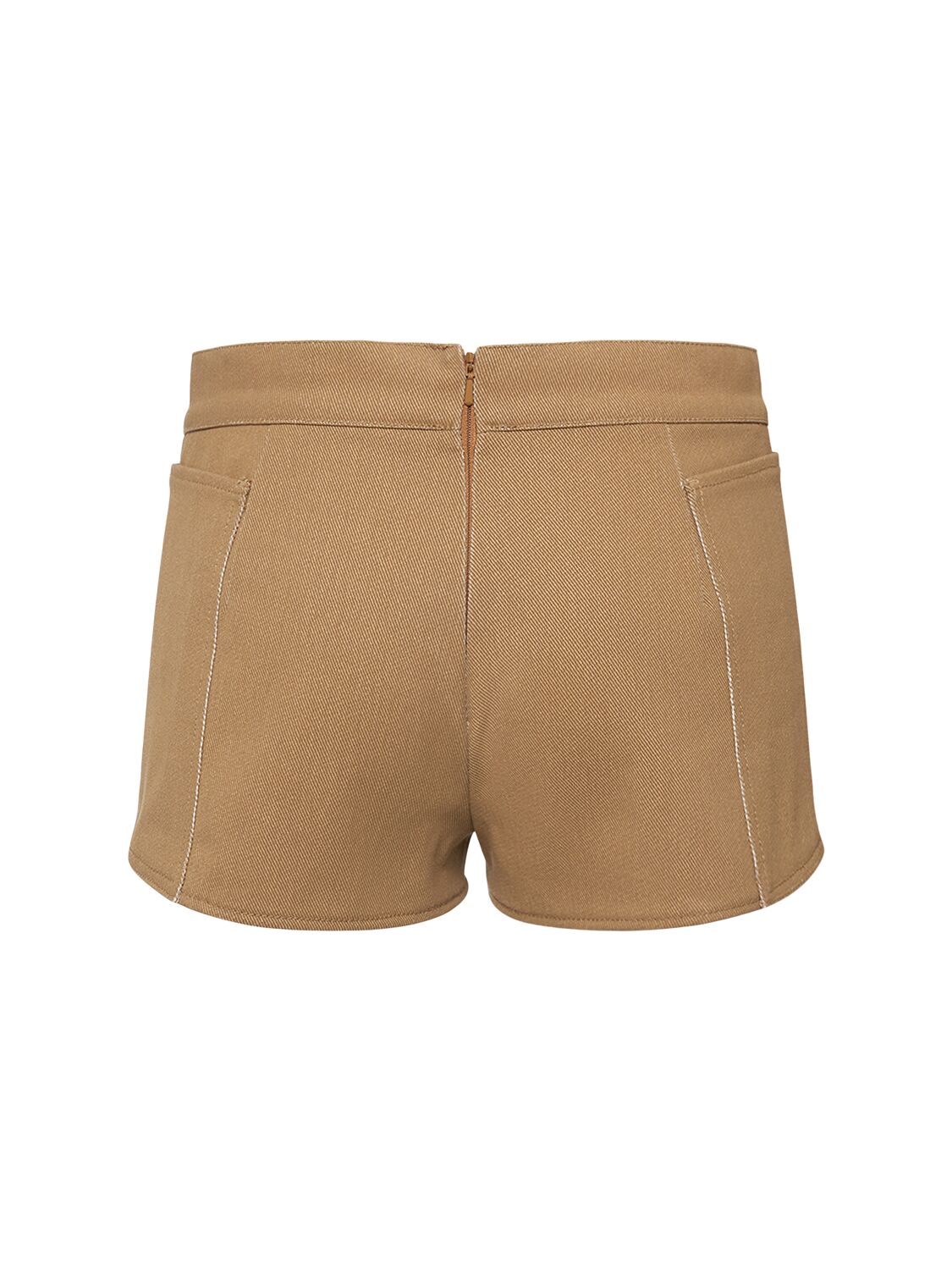 Shop Max Mara Denaro Midrise Cotton Drill Shorts In Dark Beige