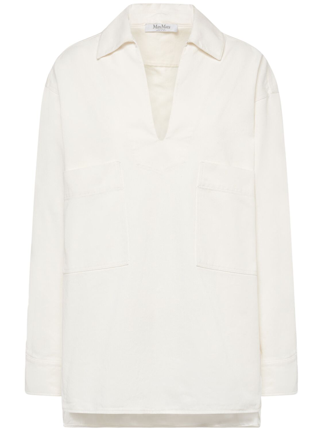 Max Mara Adorato1234 Cotton Twill Polo Shirt In White