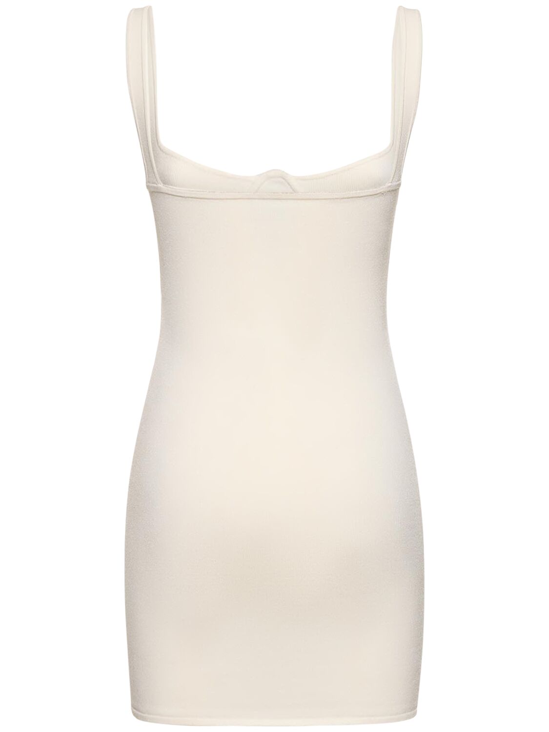 Shop Dion Lee Layered Knit Braided Mini Dress In Ivory,beige