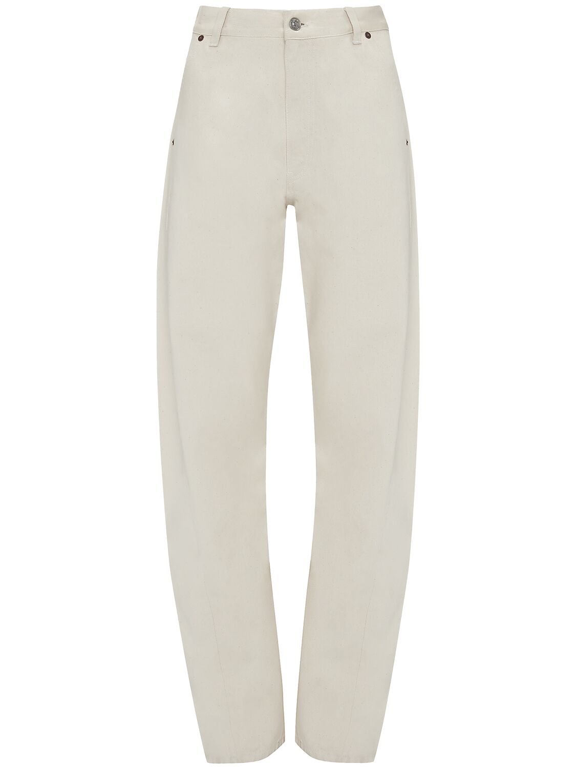 Shop Victoria Beckham Twisted Low-rise Slouch Denim Jeans In White