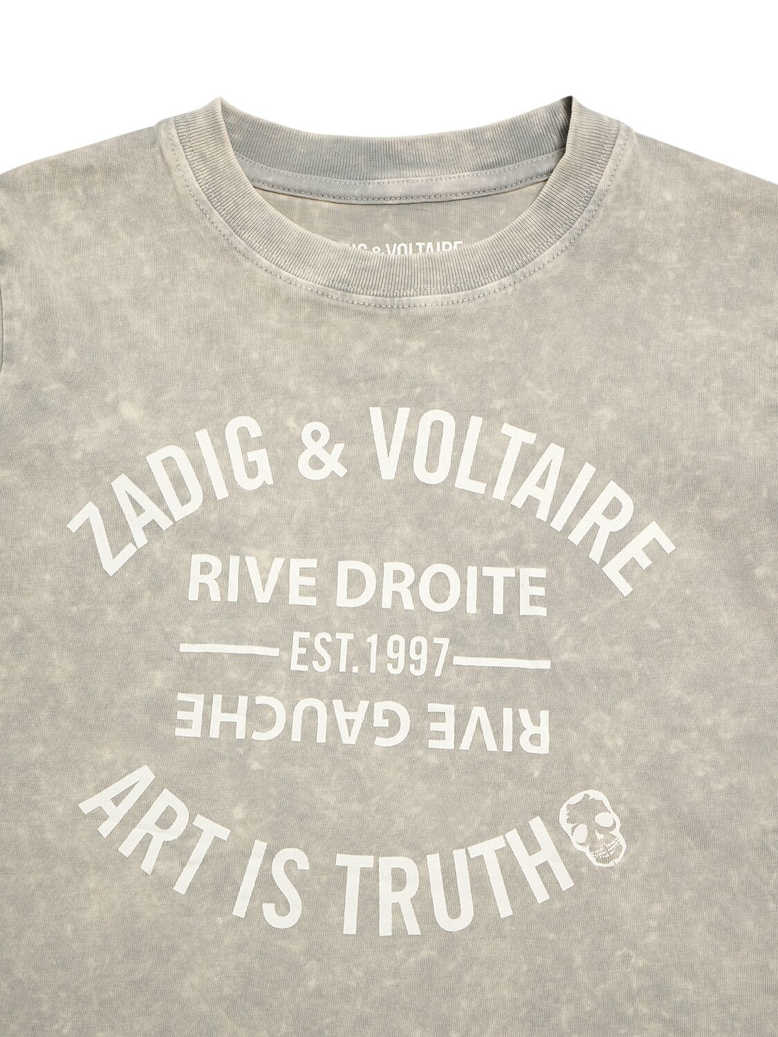 Shop Zadig & Voltaire Printed Organic Cotton T-shirt In Grey