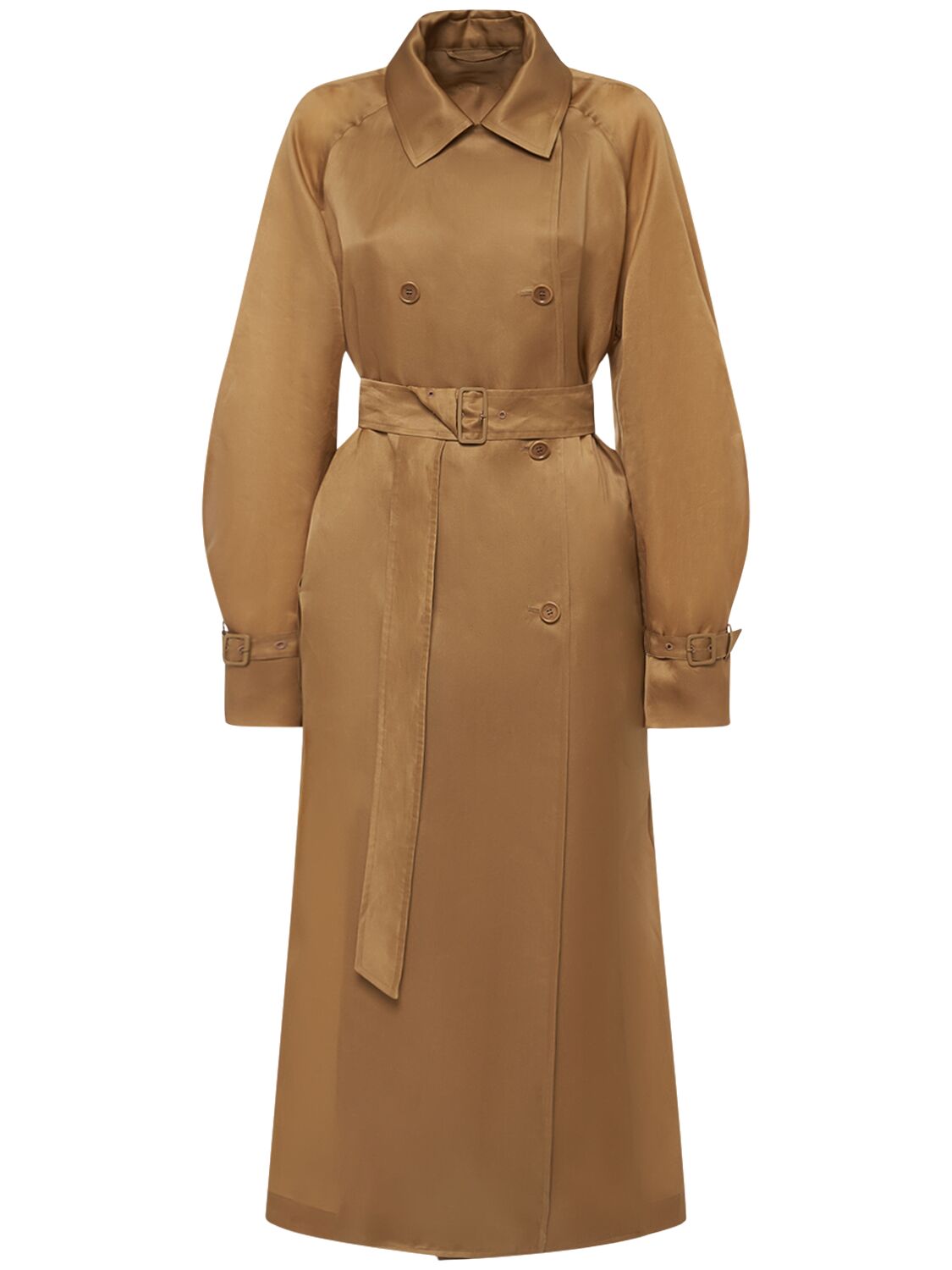 Image of Sacco Belted Silk Organza Trench Coat