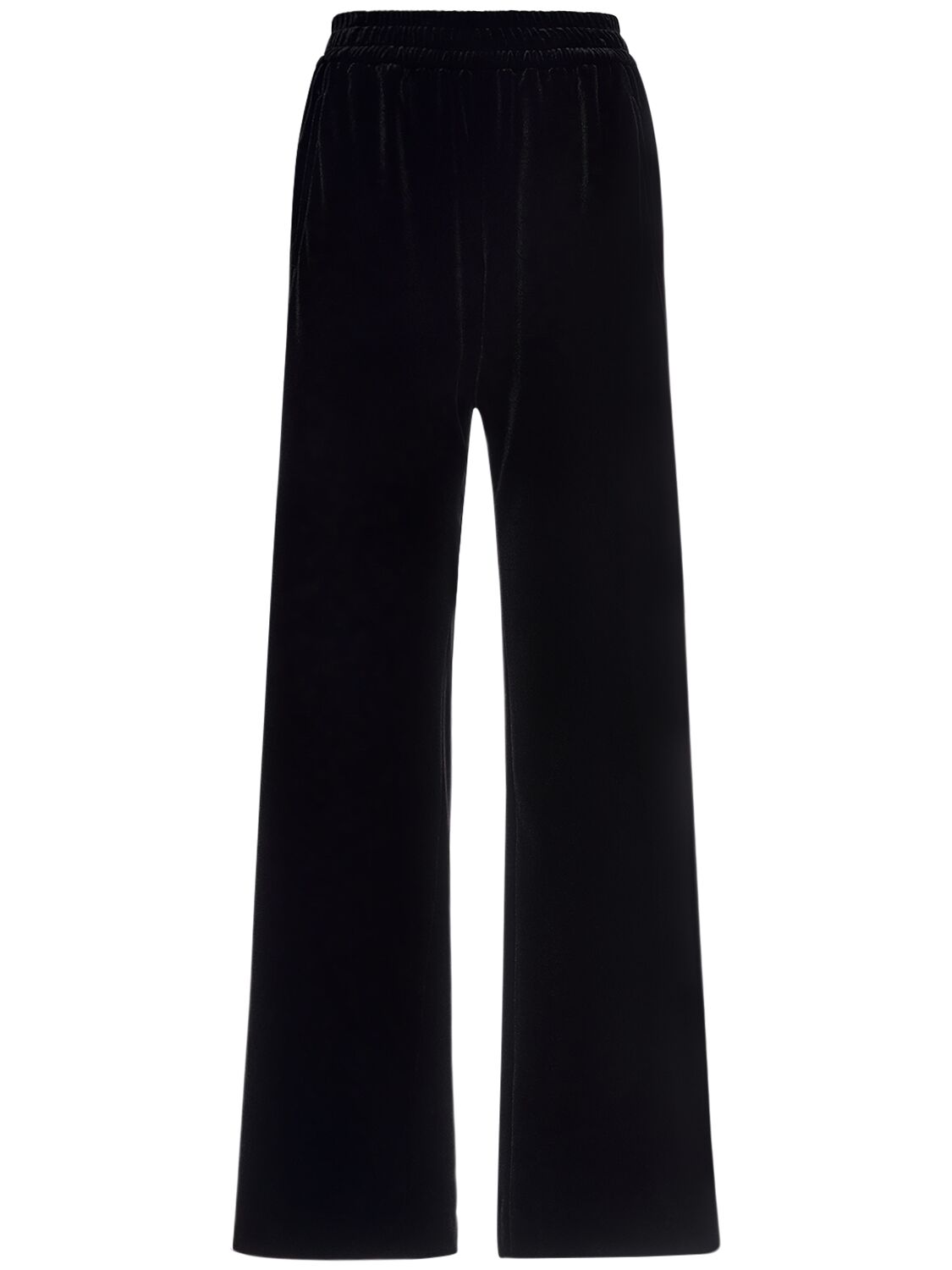 Dolce & Gabbana Stretch Velvet Flared Trousers In Black