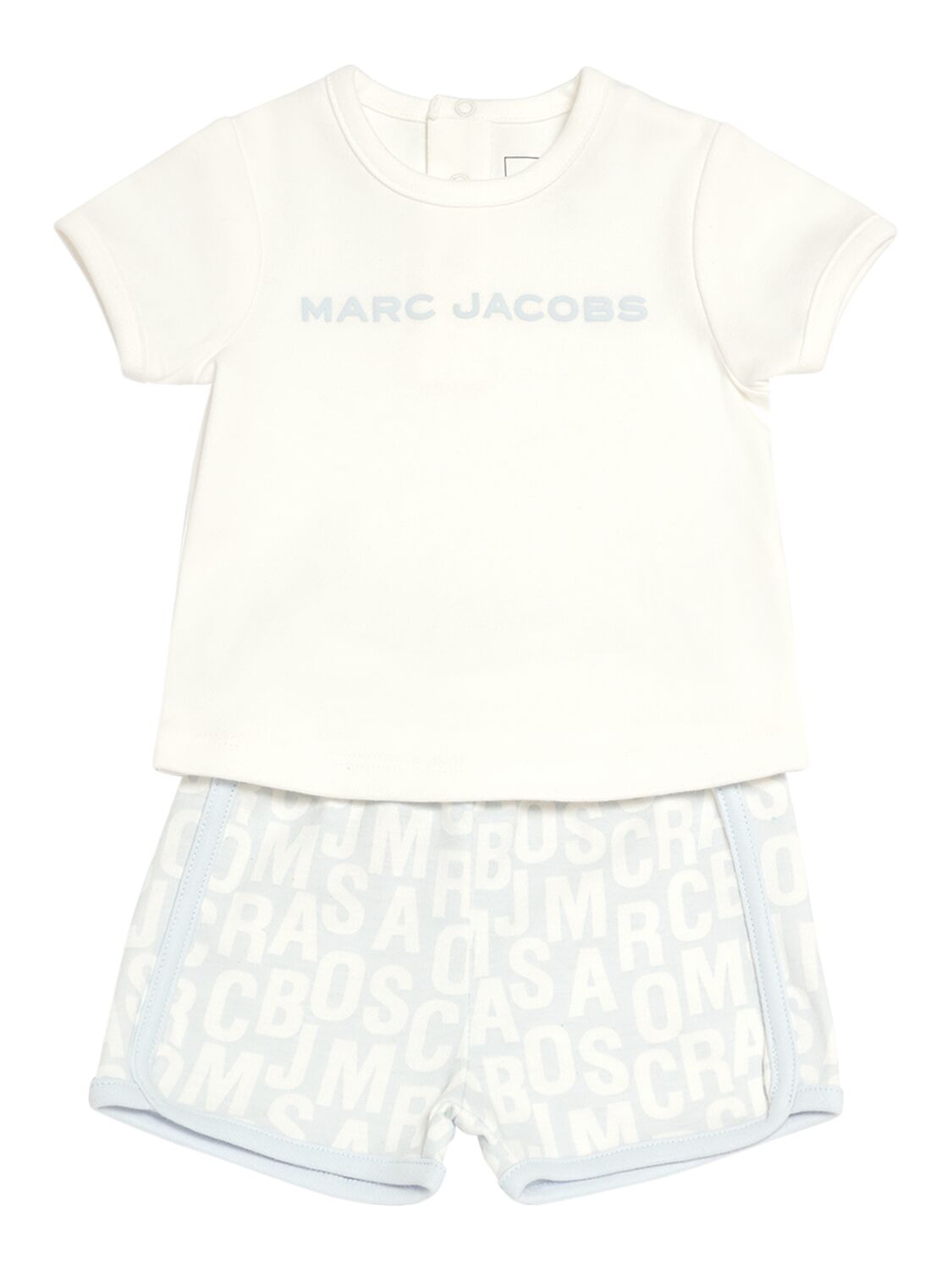 Marc Jacobs Kids' Cotton Jersey T-shirt & Sweat Shorts In Light Blue