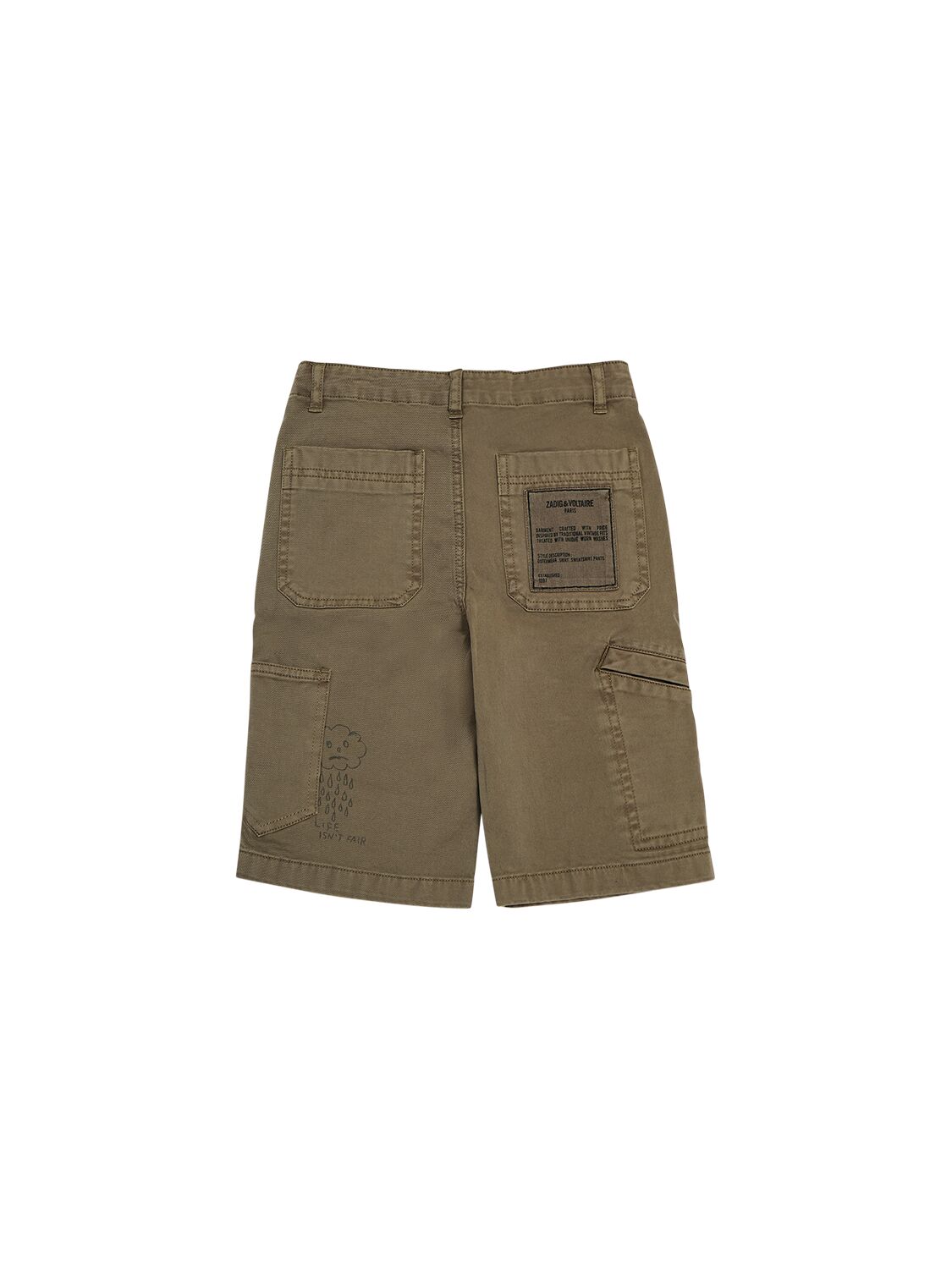 ZADIG & VOLTAIRE COTTON TWILL CARGO SHORTS 