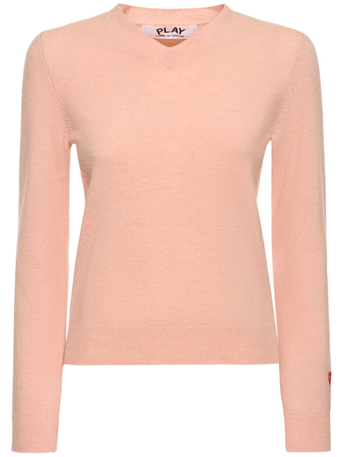 Comme Des Garçons Play V-neck Sweater In Light Pink