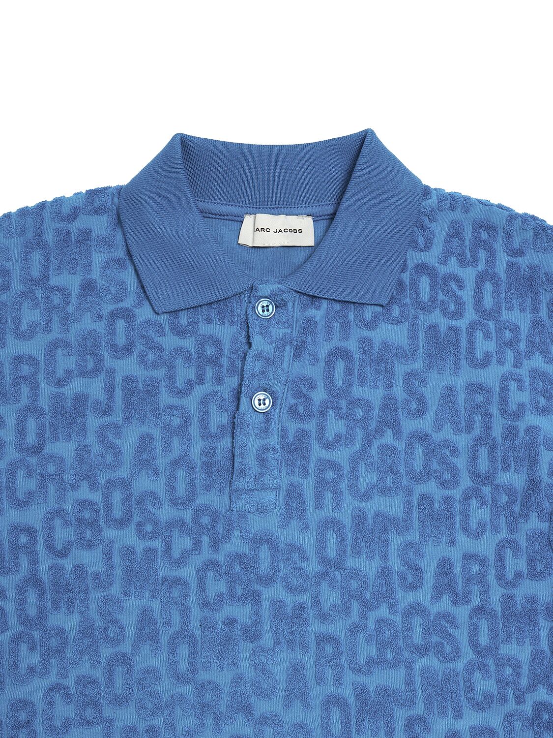 Shop Marc Jacobs Cotton Blend Terry Polo Shirt In Royal Blue