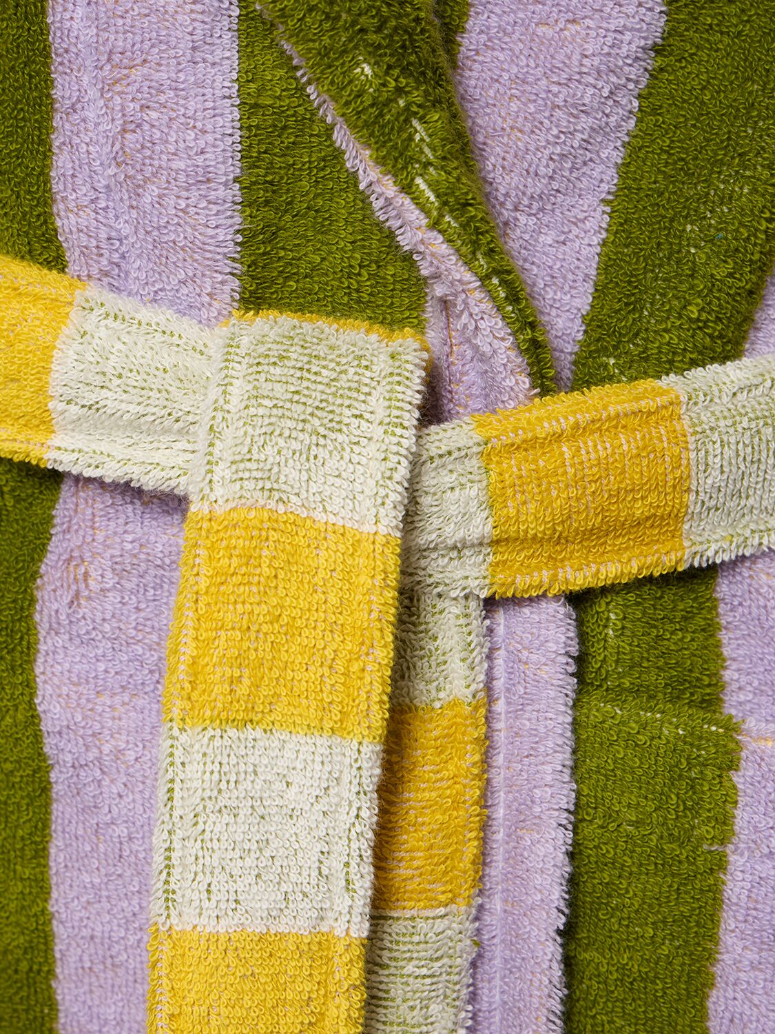 Shop Dusen Dusen Sea Stripe Cotton Blend Bathrobe In Multicolor