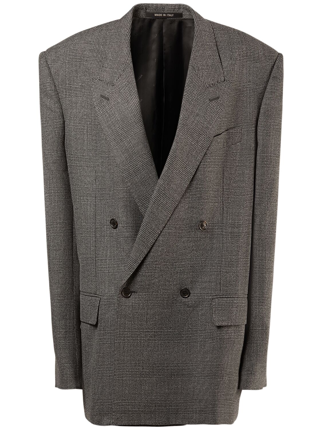 Balenciaga Regular Fit Wool Jacket In Gray