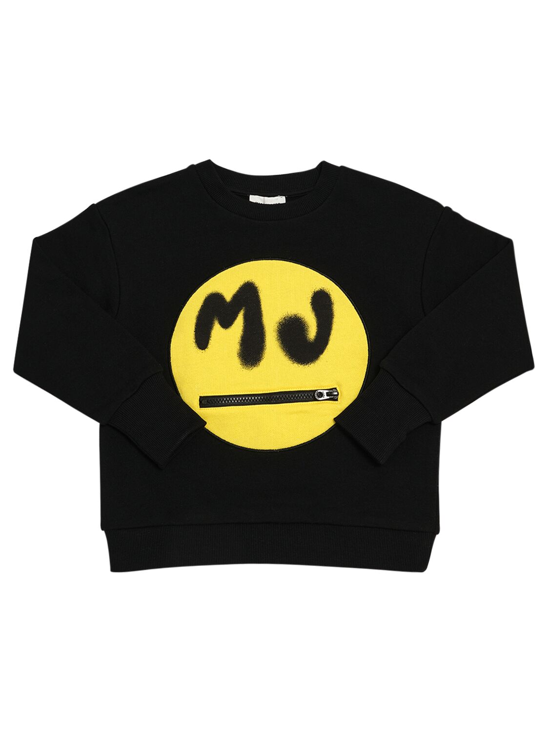 Marc Jacobs Kids' Cotton Crewneck Sweatshirt In Black