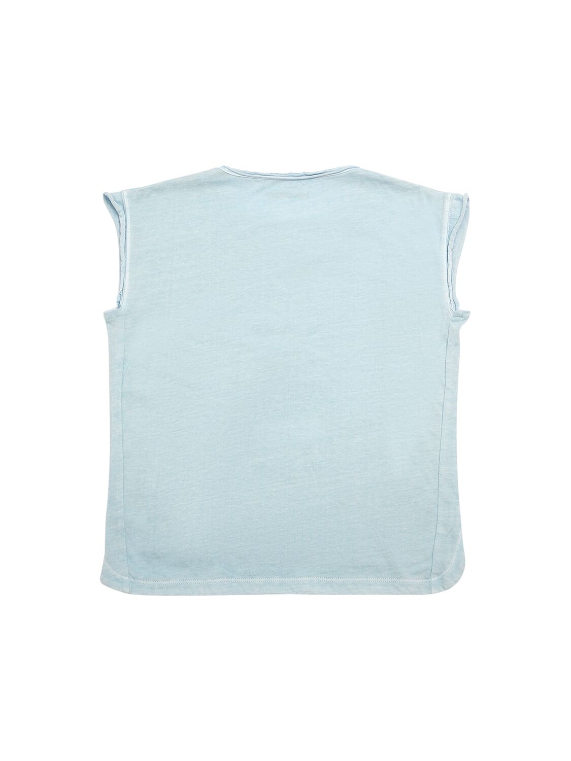 Shop Zadig & Voltaire Embellished Garment Dyed Cotton T-shirt In Light Blue