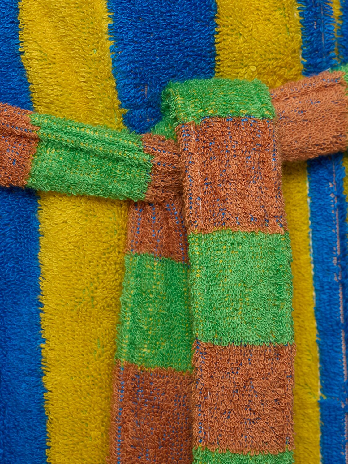 Shop Dusen Dusen Reef Stripe Cotton Blend Bathrobe In Multicolor