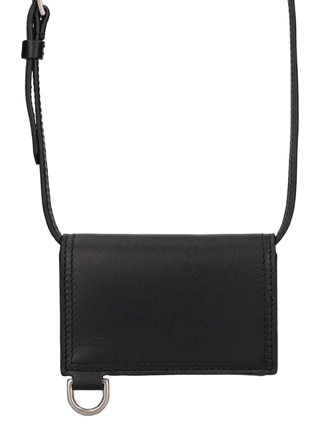 Shop Jacquemus Le Porte Azur Leather Wallet In Black