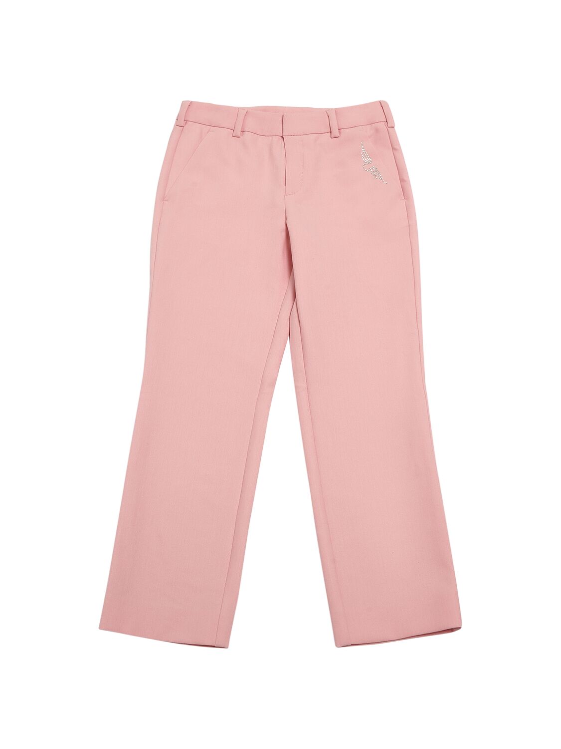 Zadig & Voltaire Kids' Embellished Logo Twill Trousers In Pink